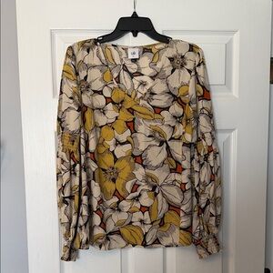 CAbi Women's Floral Blouse - Yellow and Orange